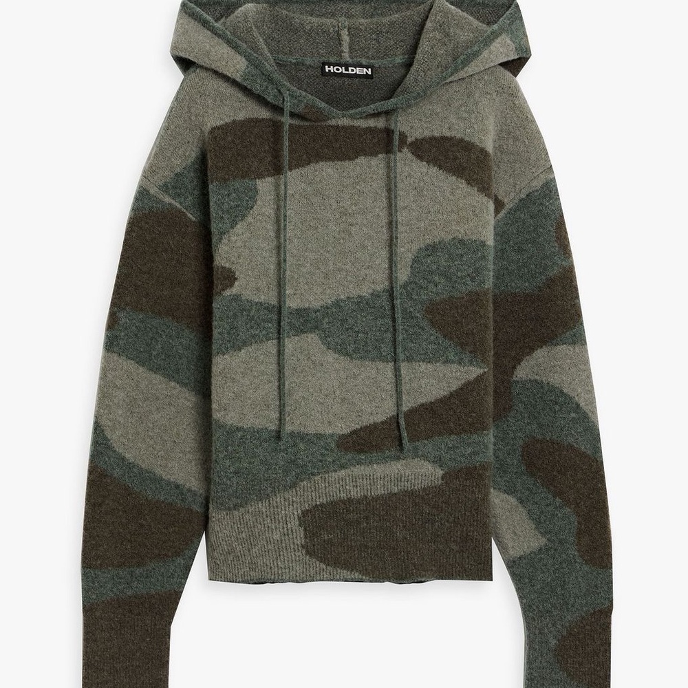 HOLDEN Chalet Camouflage-Print Hoodie Soft Knit Size S NWT - Picture 10 of 12